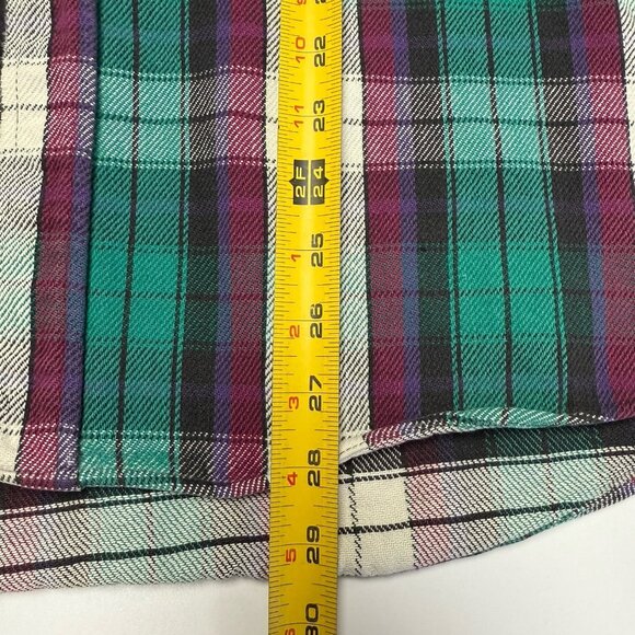 Vintage Field & Stream Plaid Flannel Purple & Green Button Shirt Size XL - Picture 15 of 16